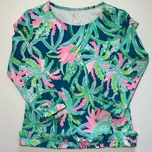 Lilly Pulitzer Margo rashguard/bathing suit “Macaw Blue Sweet Escape” Size 12